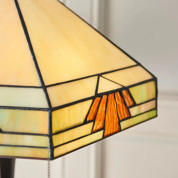 Lampa stolikowa z włącznikiem Nevada 64286 do salonu brązowa beżowa