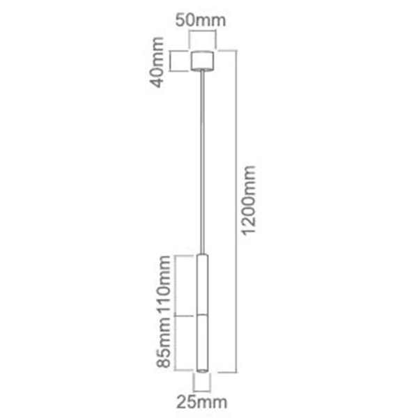 Industrialna LAMPA wisząca Slimi S Nero/Rose Gold Orlicki Design metalowa OPRAWA ZWIS tuba LED 3,5W czarna różowe złoto