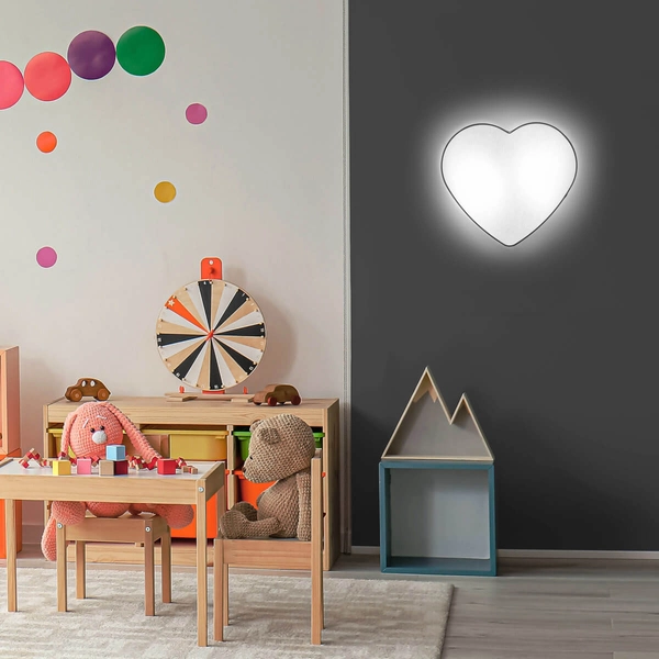 Lampa natynkowa do przedpokoju Heart 5925 serce metalowa biała