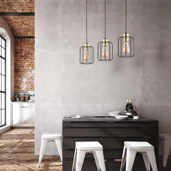 Lampa wisząca na listwie druciana Galaxy 4716 TK Lighting loft czarna złota