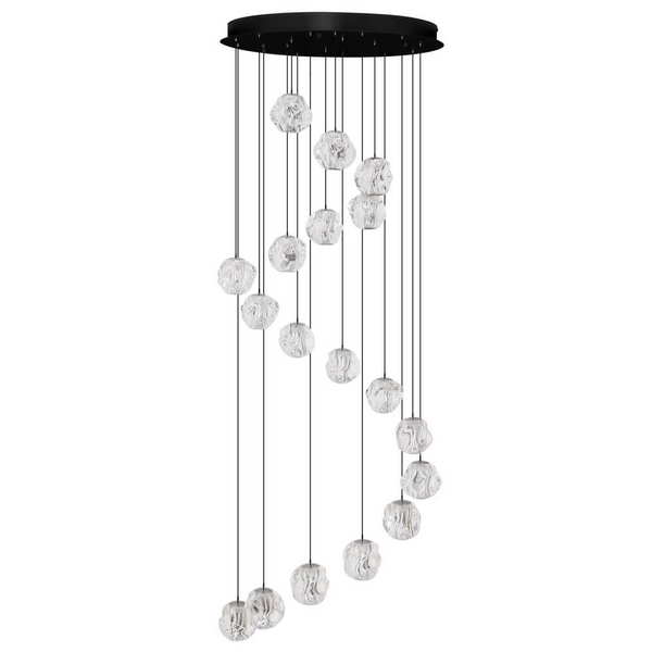 Wisząca lampa do salonu CHEPEN LE44427 LED 87W 3000K czarna chrom