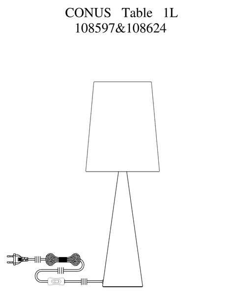 Lampa na biurko Conus 108624 Markslojd klosz materiałowy nikiel