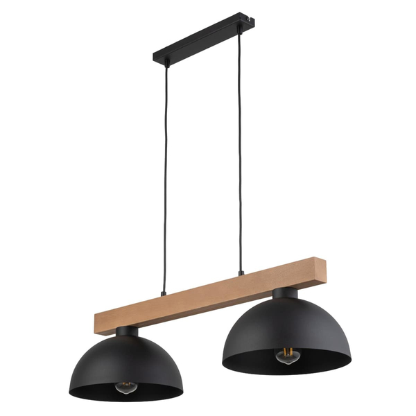 Podwójna lampa zwisająca rustykalna Oslo 4711 TK Lighting drewniana czarna