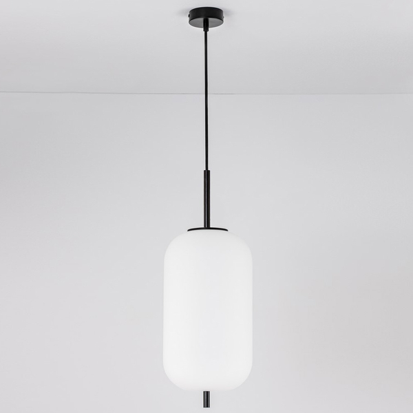 Wisząca lampa nowoczesna Marc LE42719 nad stół do jadalni szklana czarna