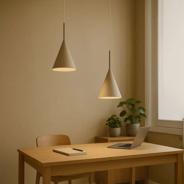 Nowoczesna zwisająca lampa Capital MLP2468 stożek regulowana beżowy