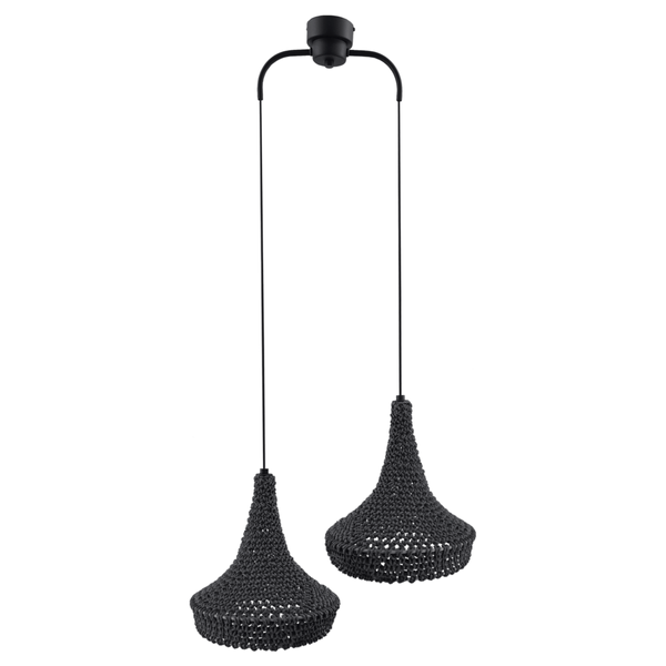 Wisząca lampa pleciona Mahaka 5182 Shilo do salonu szara