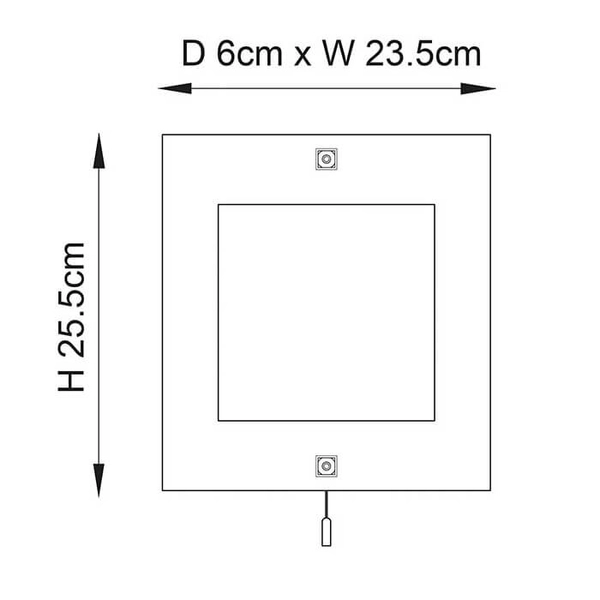 Szklana lampa ścienna Blake 143-WB kwadratowa przezroczysty chrom