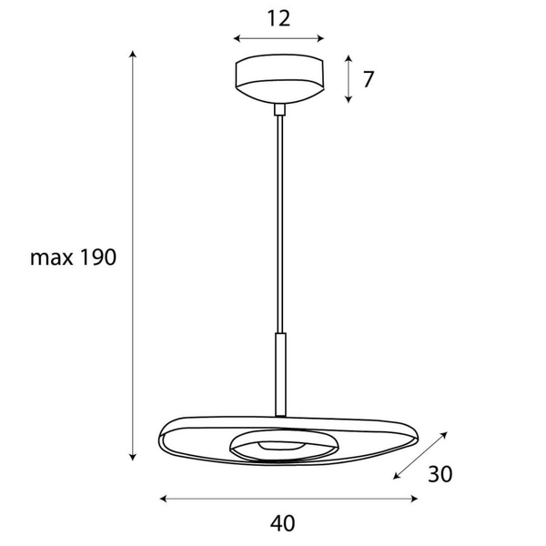 Lampa zwieszana Deux P0560 Maxlight LED 5W 3000K nieregularna czarna szara