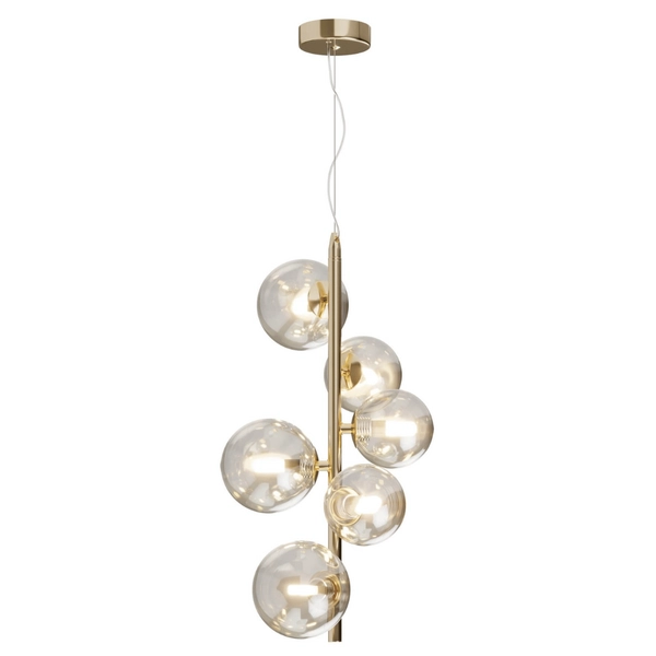 Wisząca lampa Dallas MOD545PL-06G molekuły bursztynowe złote