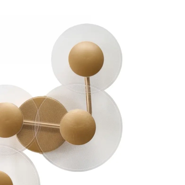 Molekułowy kinkiet ścienny 4p na korytarz MEADOW LED 17W 3000K AZ6775 aluminiowy złoty