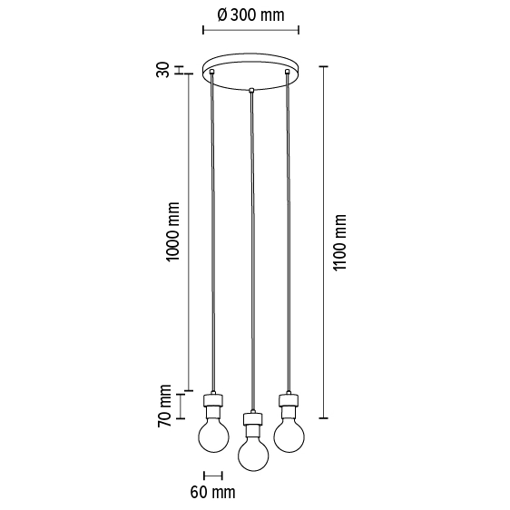Lampa wisząca CLARTE 3271304R loftowa zwis kaskada drewno czarna