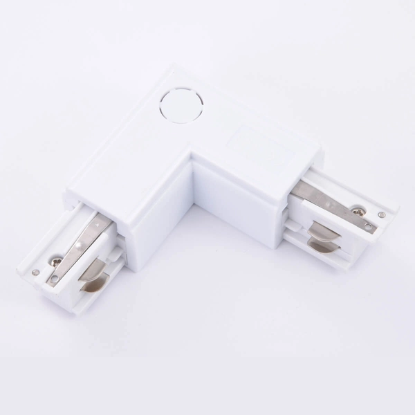 Zasilający łącznik-L do szyn TRACK AZ2986 do 3-fazowej szyny biały lewy