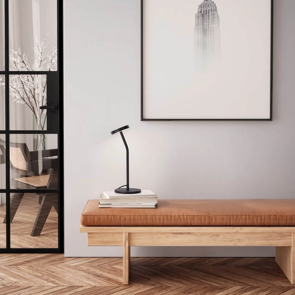 Stołowa lampka PASORAPA LE44680 LED 5W 3000K do sypialni plate czarna