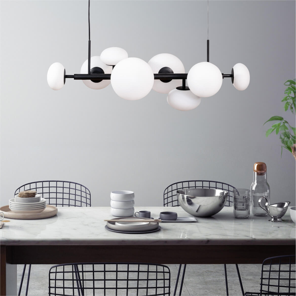Wisząca lampa molekułowa Omi 1192 Zumaline szkło biały czarny