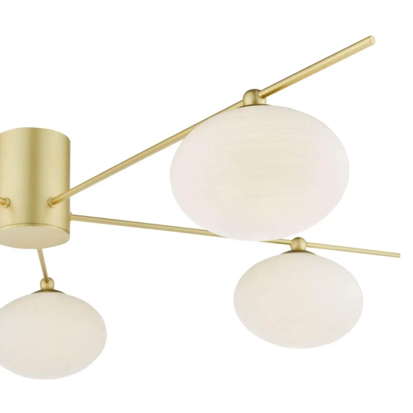 Plafon kulisty do przedpokoju Jasper JAS5435 szklany biały złoty