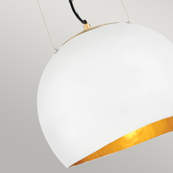 Lampa wisząca do salonu QN-NULA-1P misa złota biała