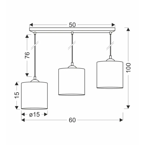 Potrójna lampa wisząca LEGNO 33-18335 z abażurami brązowa czarna
