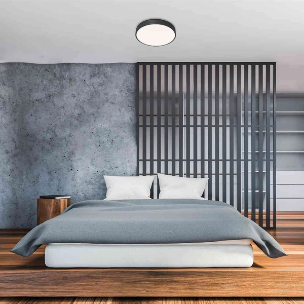 Okrągła LAMPA sufitowa TESIA 3316 Rabalux plafon LED 36W 3000K - 6000K z pilotem czarny