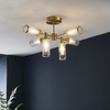 Sufitowa lampa L&-192213 Light& tuby szklane plisowane mosiądz