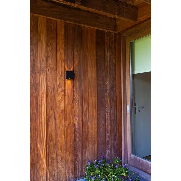 Kinkiet LAMPA ścienna GEMINI BEAMS 5104003012 Lutec kwadratowa OPRAWA elewacyjna LED 10W 3000K metalowa IP54 czarna