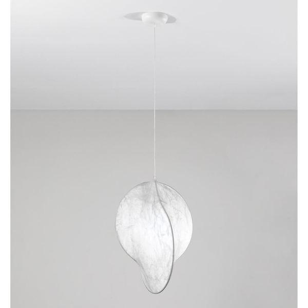 Lampa wisząca nad łóżko CHANCAY LE44597 jedwabna biała