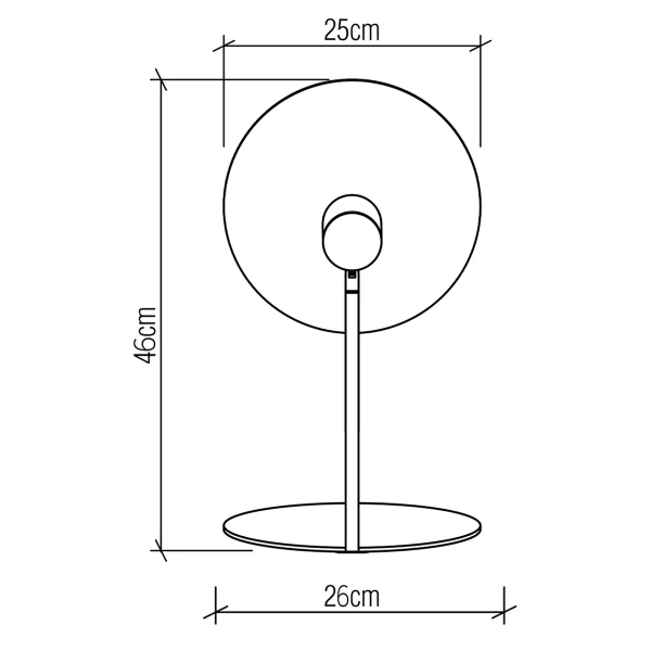 Drewniana lampka stołowa Dot QN-DOT-TL-TEAK okrągła brązowy czarny