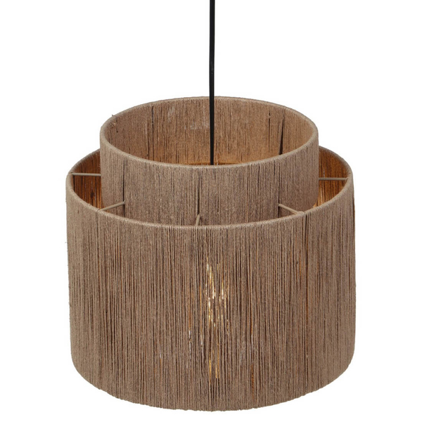 Wisząca lampa boho SMILLA 366800136 nad wyspę juta boho beżowa czarna