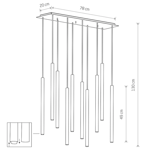Lampa wisząca sople Laser 10705 Nowodvorski wielopunktowa kolorowa
