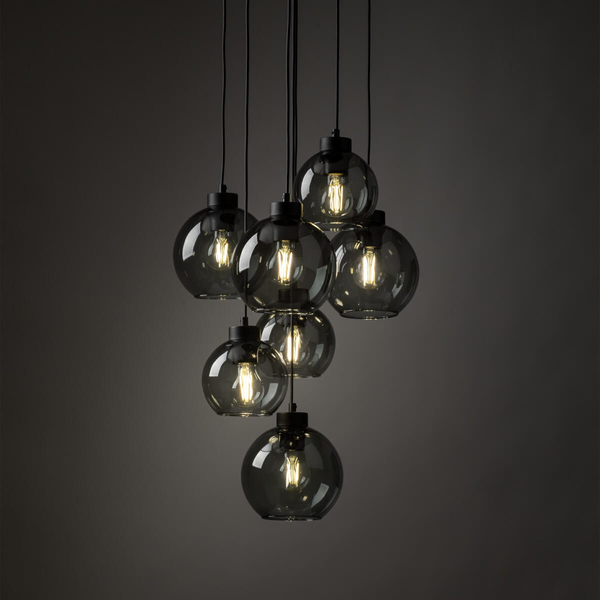 Lampa zwisowa Cubus 10207 bubbles do salonu kaskada grafitowa czarna