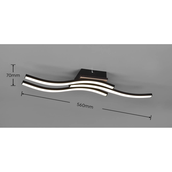 Lampa sufitowa NORVE DL135-62473 LED 5W 3000K drewniany czarny