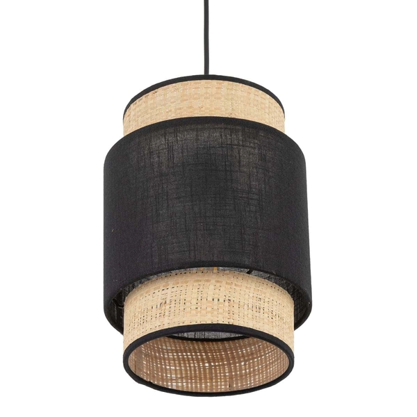 Pojedyncza lampa wisząca ekologiczna Boho 5656 TK Lighting czarna słomkowa