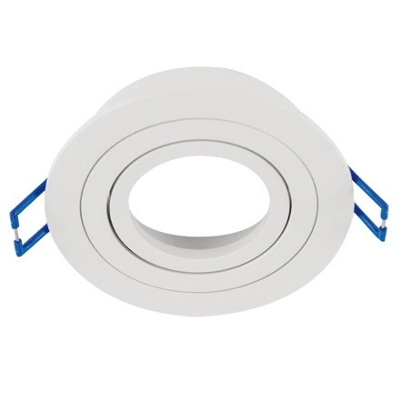 Okrągłe oczko wpustowe Luba 04041 minimalistyczne białe do kuchni