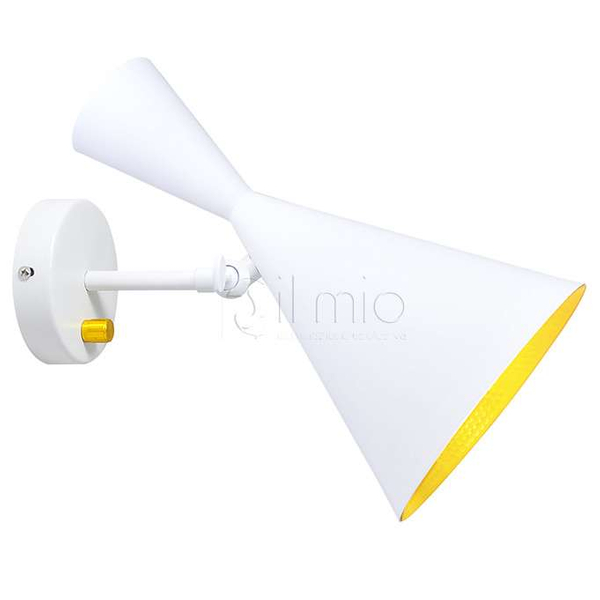 Kinkiet LAMPA ścienna MODERN 308009 Polux metalowa OPRAWA skandynawska stożek biały złoty