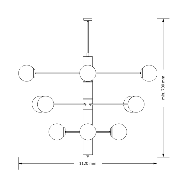 Lampa wisząca do salonu Ultimo ULT-ZW-12 (T) molekułowa biała tytan