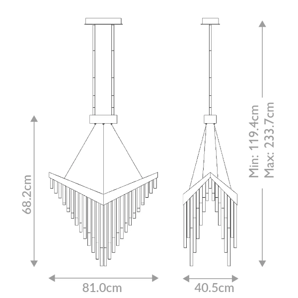 Lampa wisząca glamour Vivien QN-VIVIEN-P-L-BK LED 40W 3000K czarna