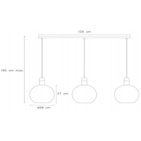 Potrójna wisząca lampa Julius 34438/03/61 Lucide szklana biała czarna