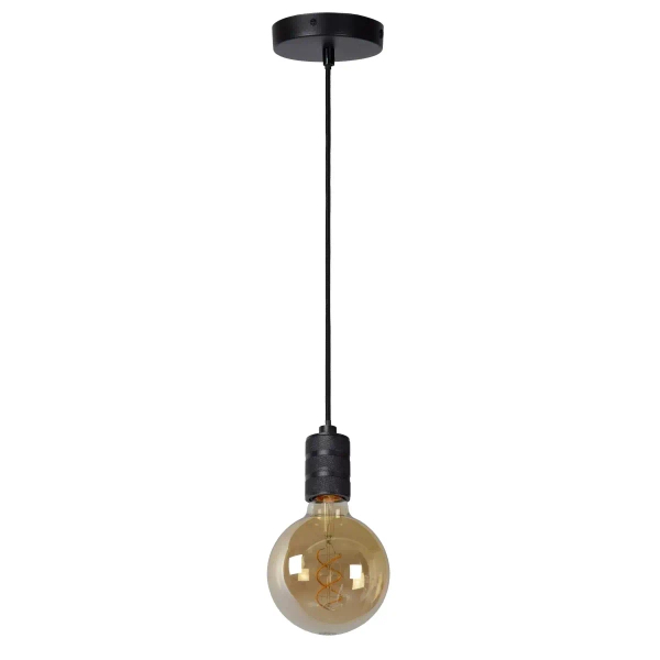 Okrągła lampa wisząca Jova 08426/01/30 Lucide szklana złota czarna