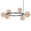 Molekułowa wisząca lampa nad stół Bolero 41322 kulista bursztynowa czarna