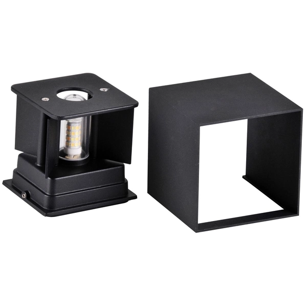 Elewacyjny kinkiet Kioto 318572 LED 5W kwadratowa oprawa czarna