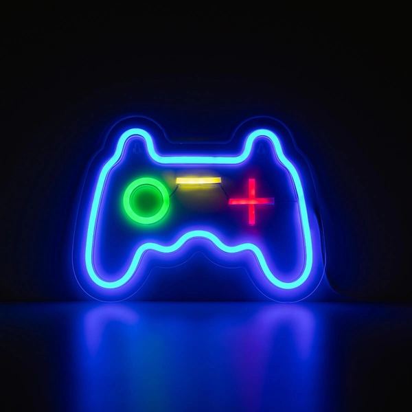 Ledowa lampa na komodę Neon FM-WN67 Zumaline gamepad niebieska