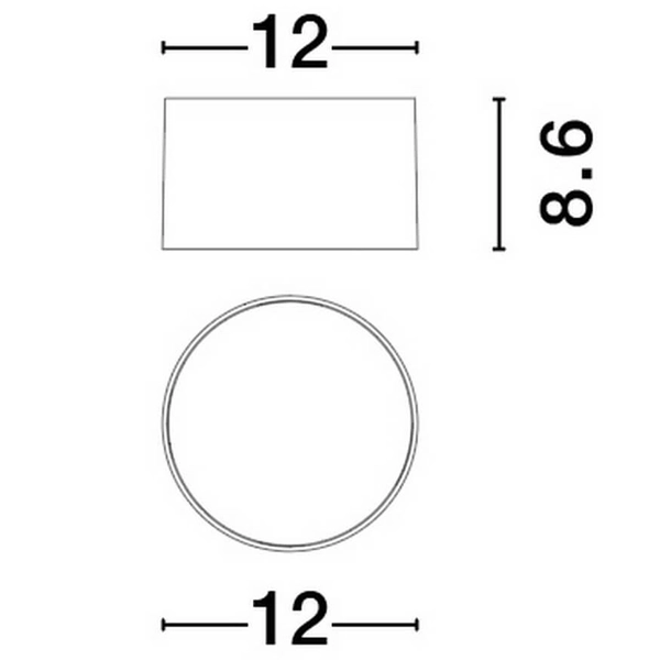 Sufitowa lampa tuba BRENAS LE44389 LED 17W 3000K do kuchni biały