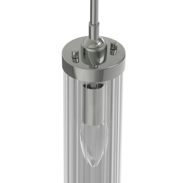 LAMPA wisząca Fiatto l Cromo Orlicki Design okrągła OPRAWA glamour ZWIS szklany chrom przezroczysty