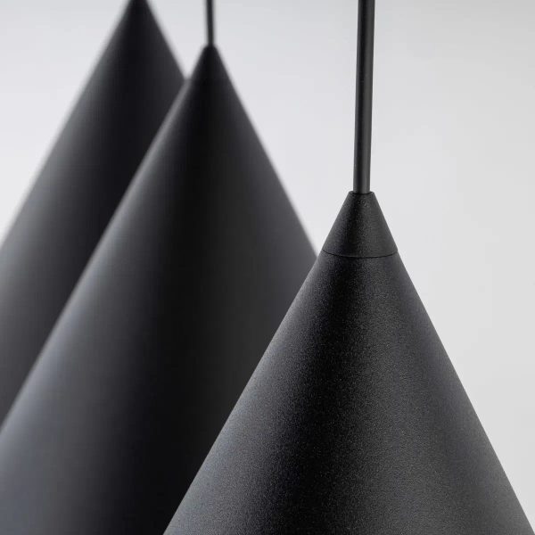 Lampa wisząca potrójna CONO 10060 do salonu trójkątna czarny