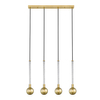 Kulista Lampa wisząca Mida P0583-04A-2GHF szkło przezroczysty złoty
