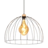 Loftowa lampa wisząca COOP 1883974 metalowa druciany czarna drewno