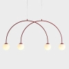 Skandynawska lampa wisząca UNA 1116L15_S kulista szklana czerwona