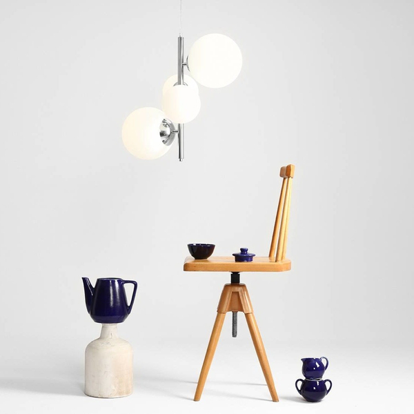 Modernistyczny zwis BLOOM 1091L4 Aldex szklane kule balls chrom