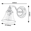 Szklana lampa ścienna Antoine industrial kinkiet do łazienki chrom