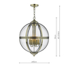 Salonowa lampa wisząca Vanessa VAN0575 Dar Lighting przezroczysta mosiądz