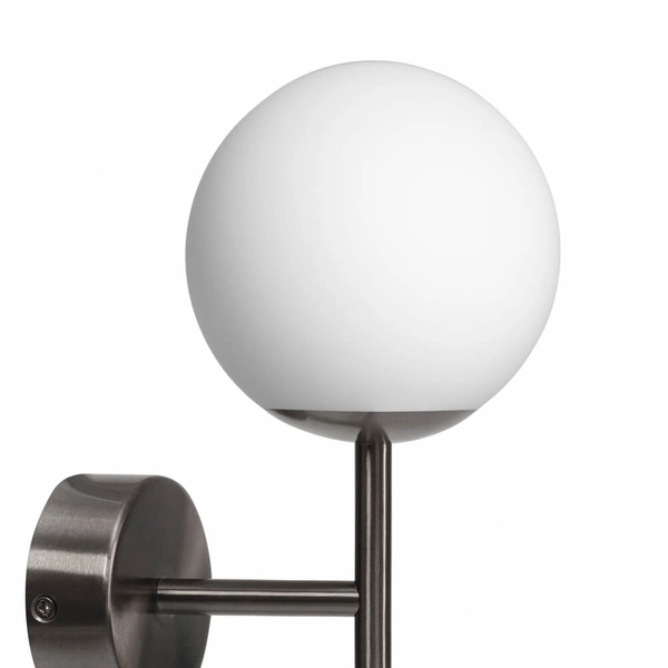 Sypialniany kinkiet ścienny MIJA 21086120 Kaspa kulisty biały tytan